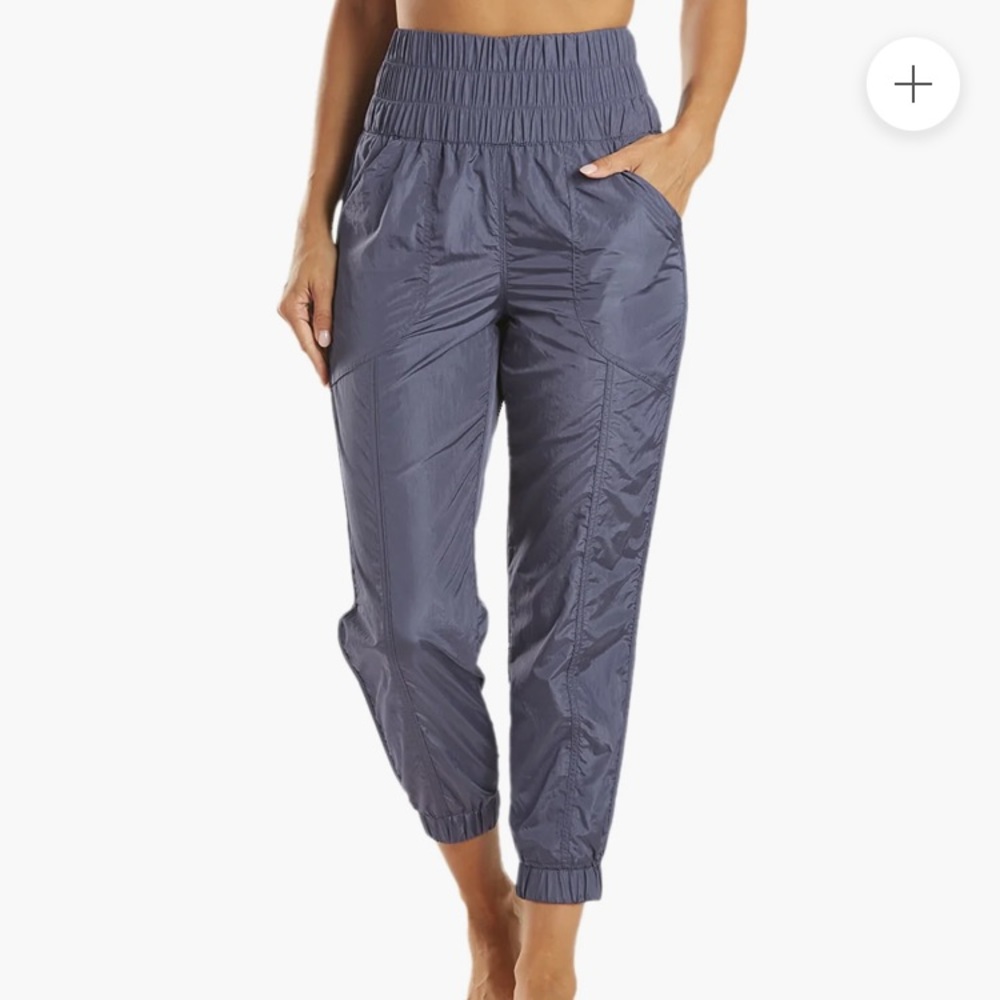 Free People The Way Home High Waist Jogger Pants in Deep Sea FP Movement NWT $60
